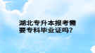 湖北專升本報(bào)考需要?？飘厴I(yè)證嗎？