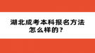 湖北成考本科報名方法怎么樣的？