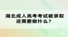 湖北成人高考考試被錄取還需要做什么？