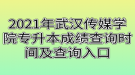 2021年武漢傳媒學院專升本成績查詢時間及查詢?nèi)肟? style=