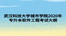 武漢科技大學(xué)城市學(xué)院2020年專升本軟件工程考試大綱