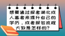 想要通過報考湖北成人高考來提升自己的學歷，成考報名流程大致是怎樣的?