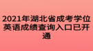 2021年湖北省成考學(xué)位英語(yǔ)成績(jī)查詢?nèi)肟谝验_通