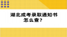 湖北成考錄取通知書怎么查？