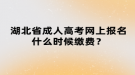 湖北省成人高考網(wǎng)上報名什么時候繳費？