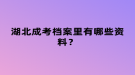 湖北成考檔案里有哪些資料？