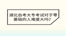 湖北自考大?？荚噷τ诹慊A(chǔ)的人難度大嗎？