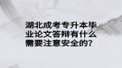 湖北成考專升本畢業(yè)論文答辯有什么需要注意安全的？