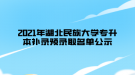 2021年湖北民族大學(xué)專升本補錄預(yù)錄取名單公示