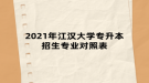 2021年江漢大學(xué)專升本招生專業(yè)對照表