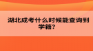 湖北成考什么時候能查詢到學籍？