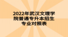 2022年武漢文理學院普通專升本招生專業(yè)對照表