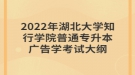 2022年湖北大學(xué)知行學(xué)院普通專升本廣告學(xué)考試大綱