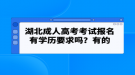 湖北成人高考考試報名有學歷要求嗎？有的