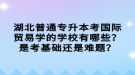 湖北普通專升本考國(guó)際貿(mào)易學(xué)的學(xué)校有哪些？是考基礎(chǔ)還是難題？