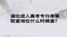 湖北成人高考專升本錄取查詢?cè)谑裁磿r(shí)候查？