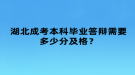 湖北成考本科畢業(yè)答辯需要多少分及格？