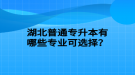 湖北普通專升本有哪些專業(yè)可選擇？