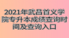 2021年武昌首義學院專升本成績查詢時間及查詢入口