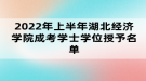 2022年上半年湖北經(jīng)濟(jì)學(xué)院成考學(xué)士學(xué)位授予名單