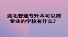 湖北普通專升本可以跨專業(yè)的學(xué)校有什么？