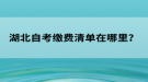 湖北自考繳費清單在哪里？