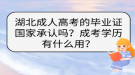 湖北成人高考的畢業(yè)證國家承認(rèn)嗎？成考學(xué)歷有什么用？