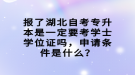 報了湖北自考專升本是一定要考學(xué)士學(xué)位證嗎，申請條件是什么？