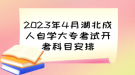 2023年4月湖北成人自學(xué)大專考試開考科目安排