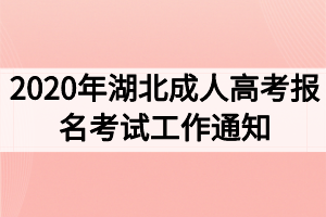 2020年湖北成人高考報名考試工作通知