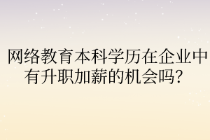 網(wǎng)絡(luò)教育本科學(xué)歷在企業(yè)中有升職加薪的機(jī)會嗎？