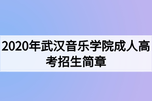 2020年武漢音樂學(xué)院成人高考招生簡章(2)