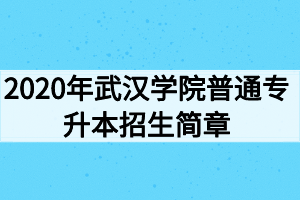 2020年武漢學院普通專升本招生簡章