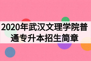 2020年武漢文理學院普通專升本招生簡章