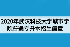 2020年武漢科技大學城市學院普通專升本招生簡章