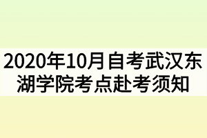 2020年10月自考武漢東湖學(xué)院考點(diǎn)赴考須知