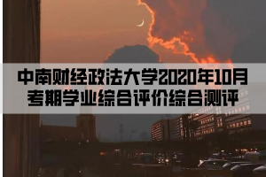 中南財經(jīng)政法大學(xué)2020年10月考期學(xué)業(yè)綜合評價綜合測評