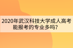 2020年武漢科技大學成人高考能報考的專業(yè)多嗎？