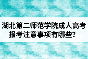 湖北第二師范學(xué)院成人高考報(bào)考注意事項(xiàng)有哪些？