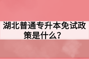 湖北普通專升本免試政策是什么？