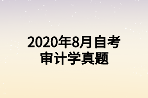 2020年8月自考審計學(xué)真題