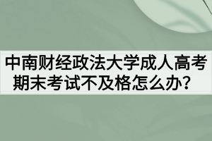 中南財(cái)經(jīng)政法大學(xué)成人高考期末考試不及格怎么辦？