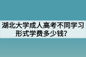 湖北大學成人高考不同學習形式學費多少錢？