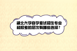 湖北大學(xué)自學(xué)考試招生專業(yè)和報(bào)考的層次有哪些選擇？