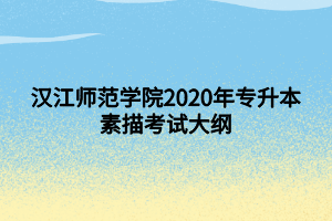 漢江師范學(xué)院2020年專(zhuān)升本素描考試大綱