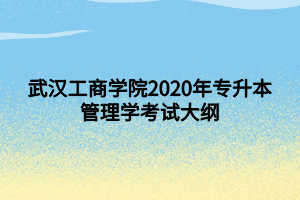 武漢工商學院2020年專升本管理學考試大綱