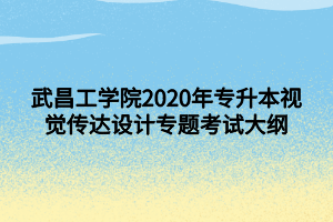 武昌工學院2020年專升本視覺傳達設計專題考試大綱