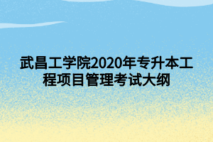 武昌工學(xué)院2020年專升本工程項目管理考試大綱