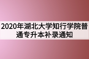 2020年湖北大學(xué)知行學(xué)院普通專(zhuān)升本補(bǔ)錄通知