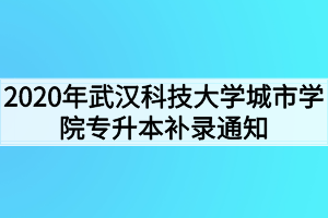 2020年武漢科技大學城市學院專升本補錄通知